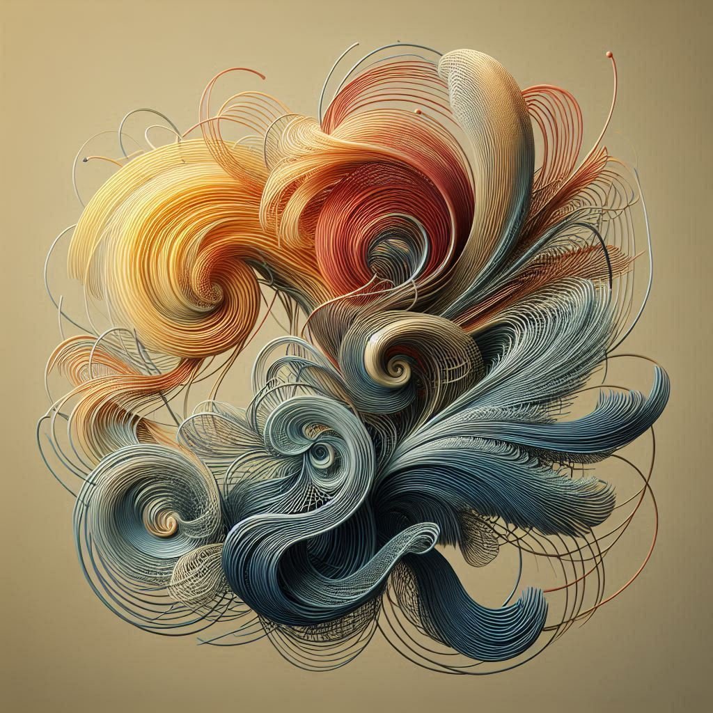 ワイヤーアート de 抽象 @Image Creator & ImageFX＋プロンプト｜茜町春彦