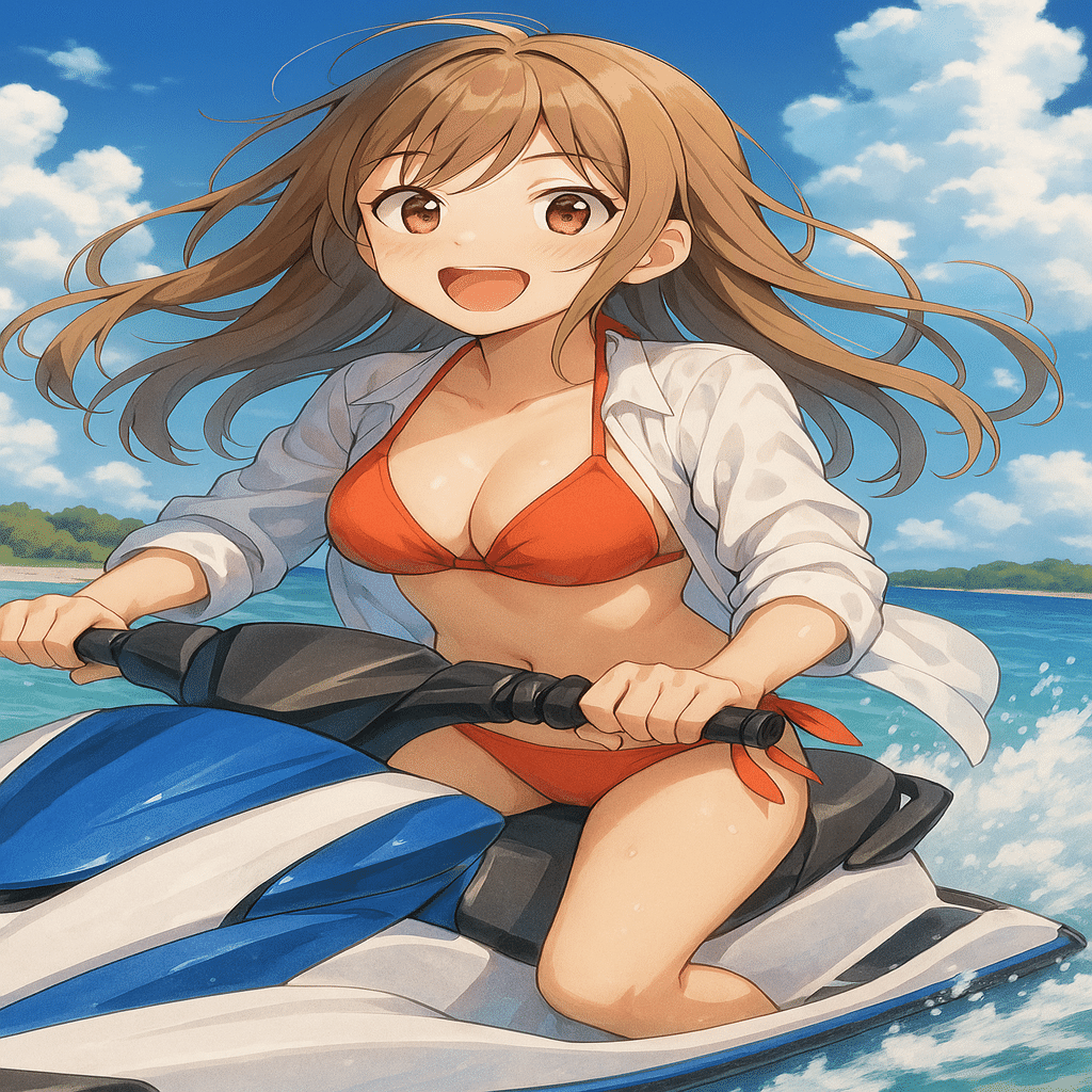 AIイラスト≪ビーチリゾート≫｜ハクセキレイ