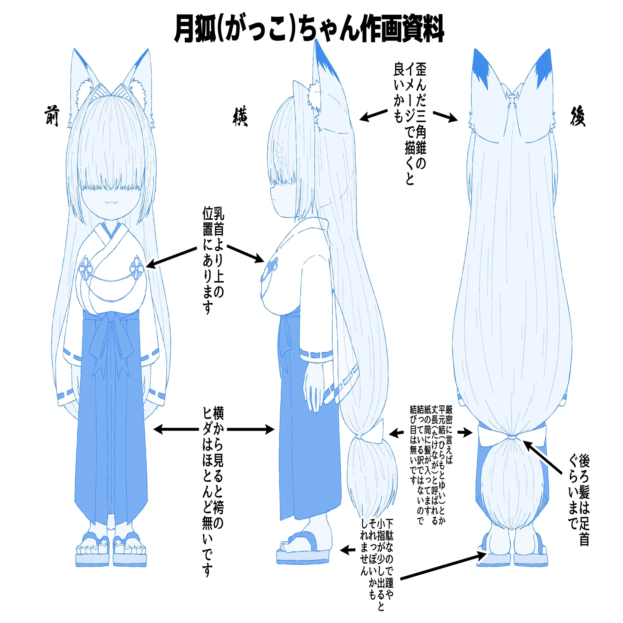 月狐(がっこ) ちゃん キャラ設定､資料ページ｜月狐🦊土佐弁メカクレお