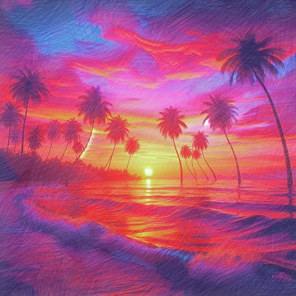 自作の色鉛筆画、メロディー｜流離人