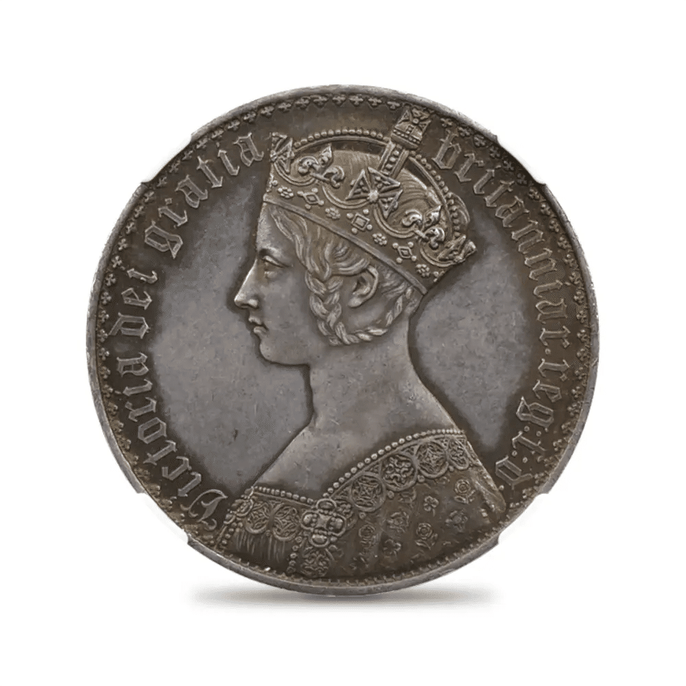 ⭐️スーパー特価 W刻印有 1847年ビクトリア ゴチック銀貨 アンデシモマーク有 ⭐️スーパー特価 W刻印有 1847年ビクトリア ゴチック銀貨