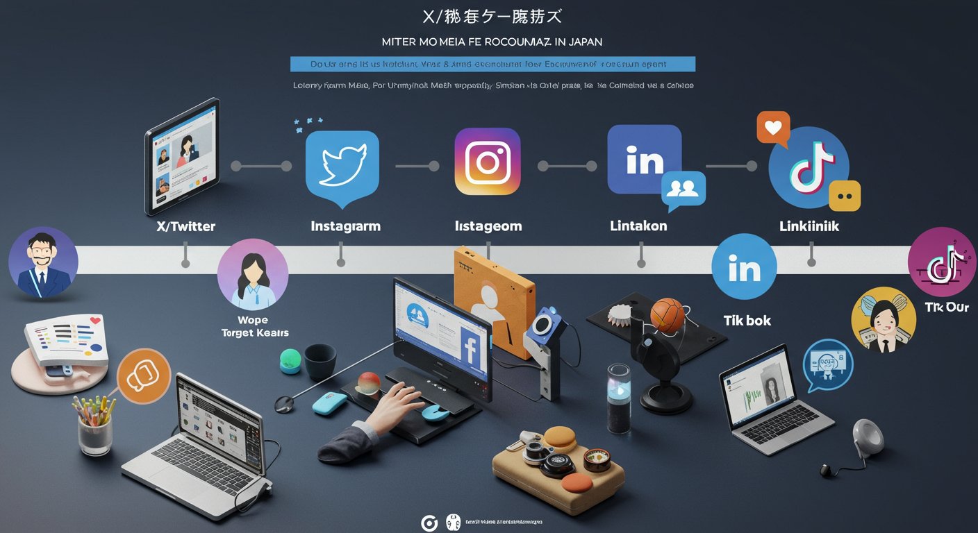 様々なSNSプラットフォームの特徴を表した図解とそれぞれの活用シーン