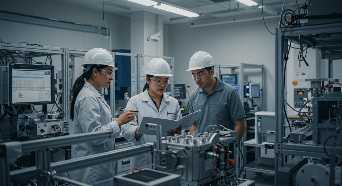 エンジニアが技術について議論する様子