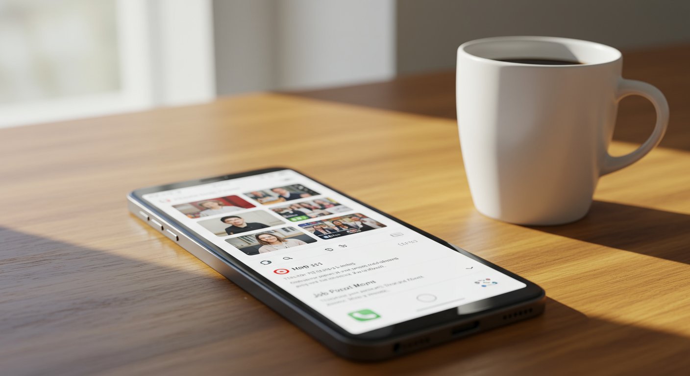 スマートフォンでTwitterを見る若手社会人