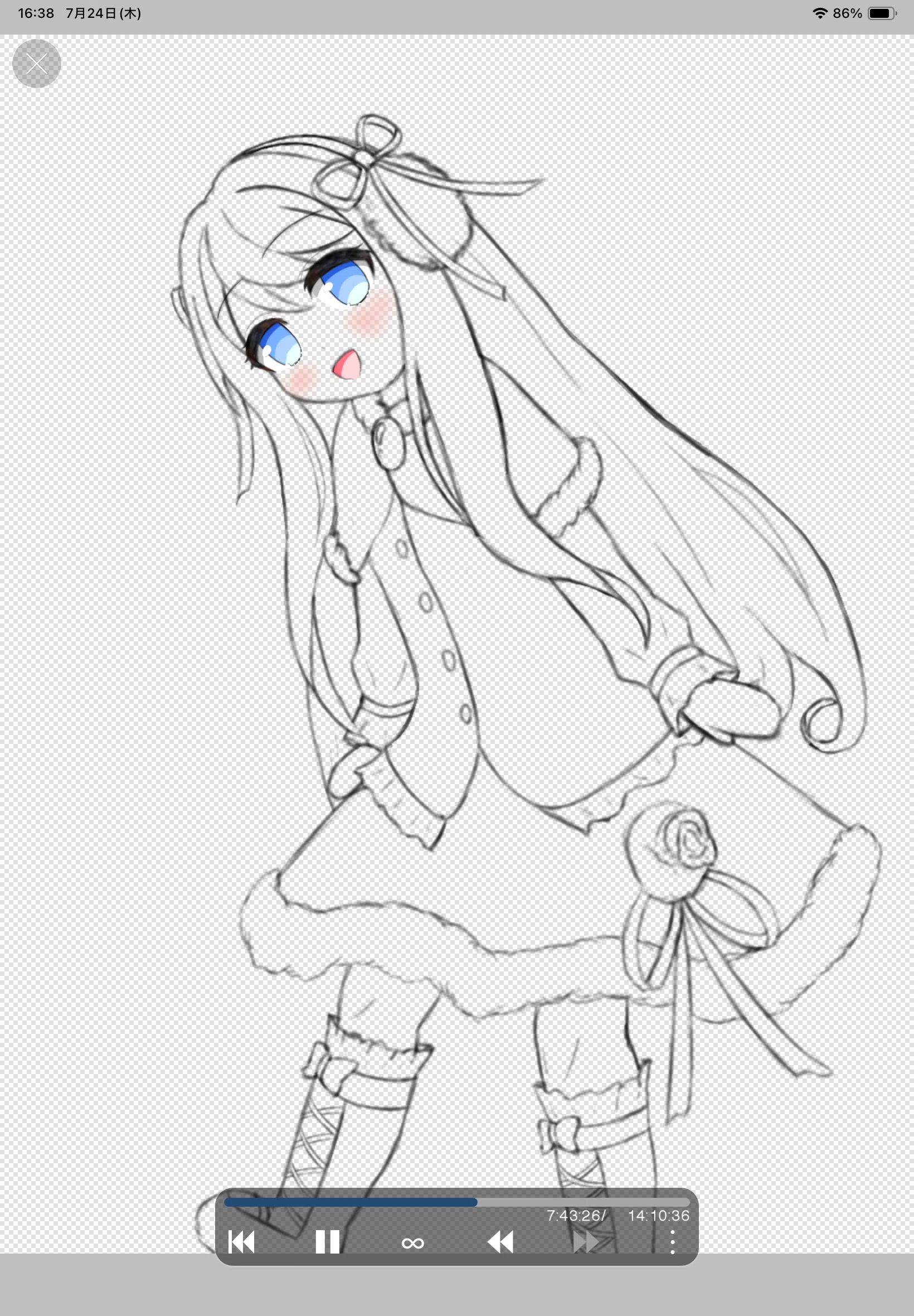 イラスト講座 ③〜線画編〜】学び始めてから約2週間で、背景付きの