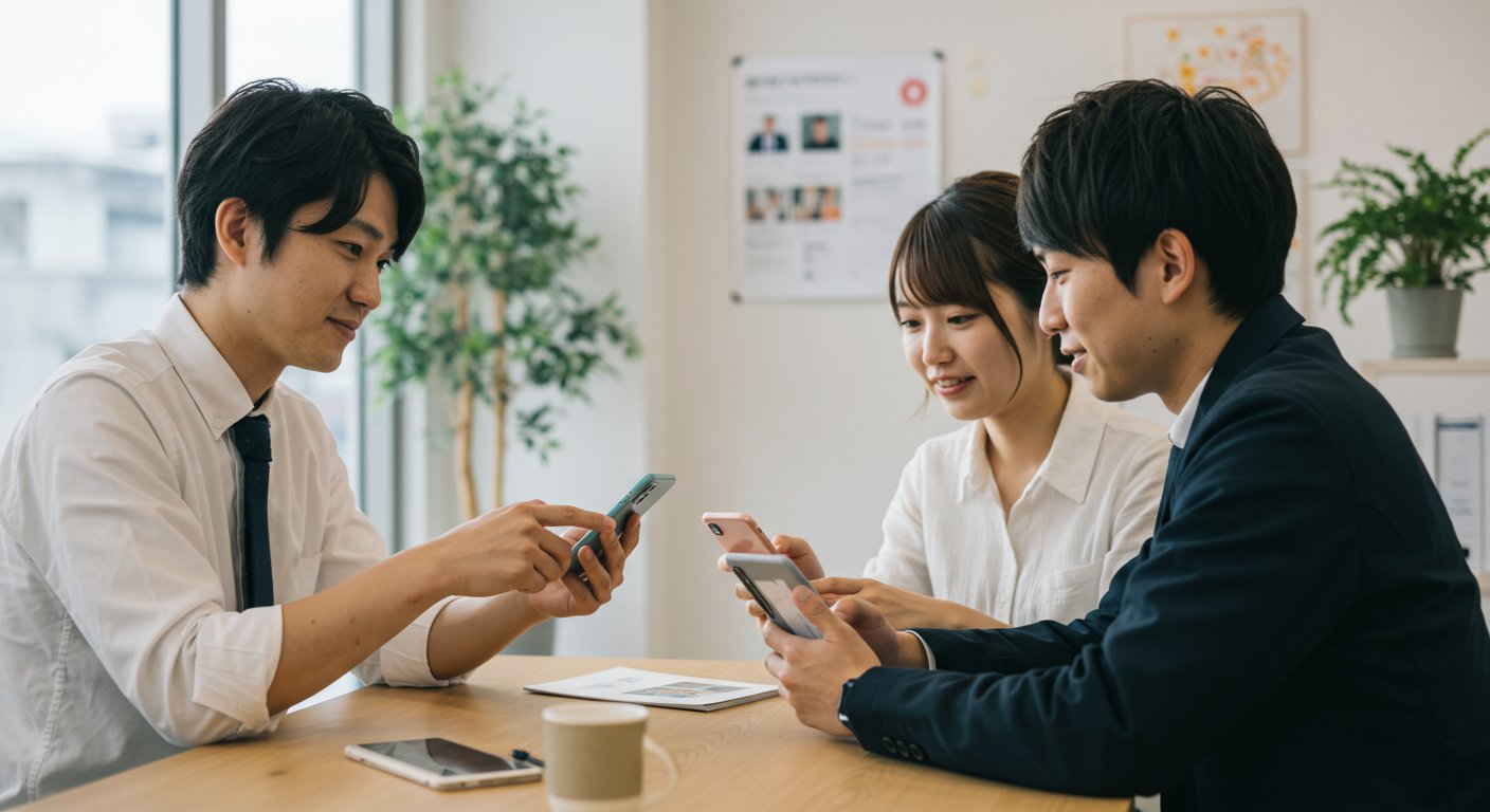 スマートフォンでSNSを見るZ世代の若者たち