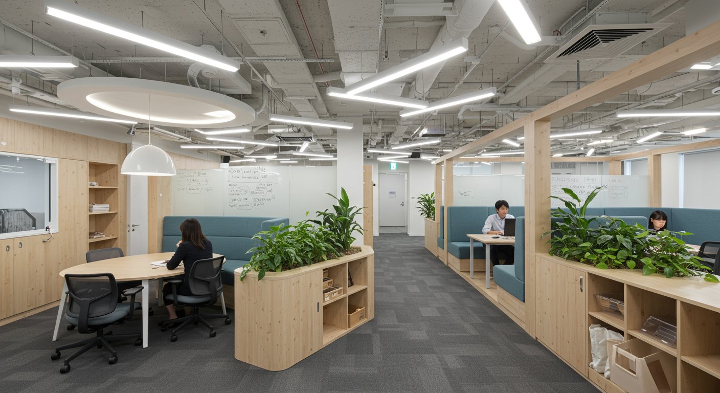 企業文化を表現した魅力的なオフィス環境