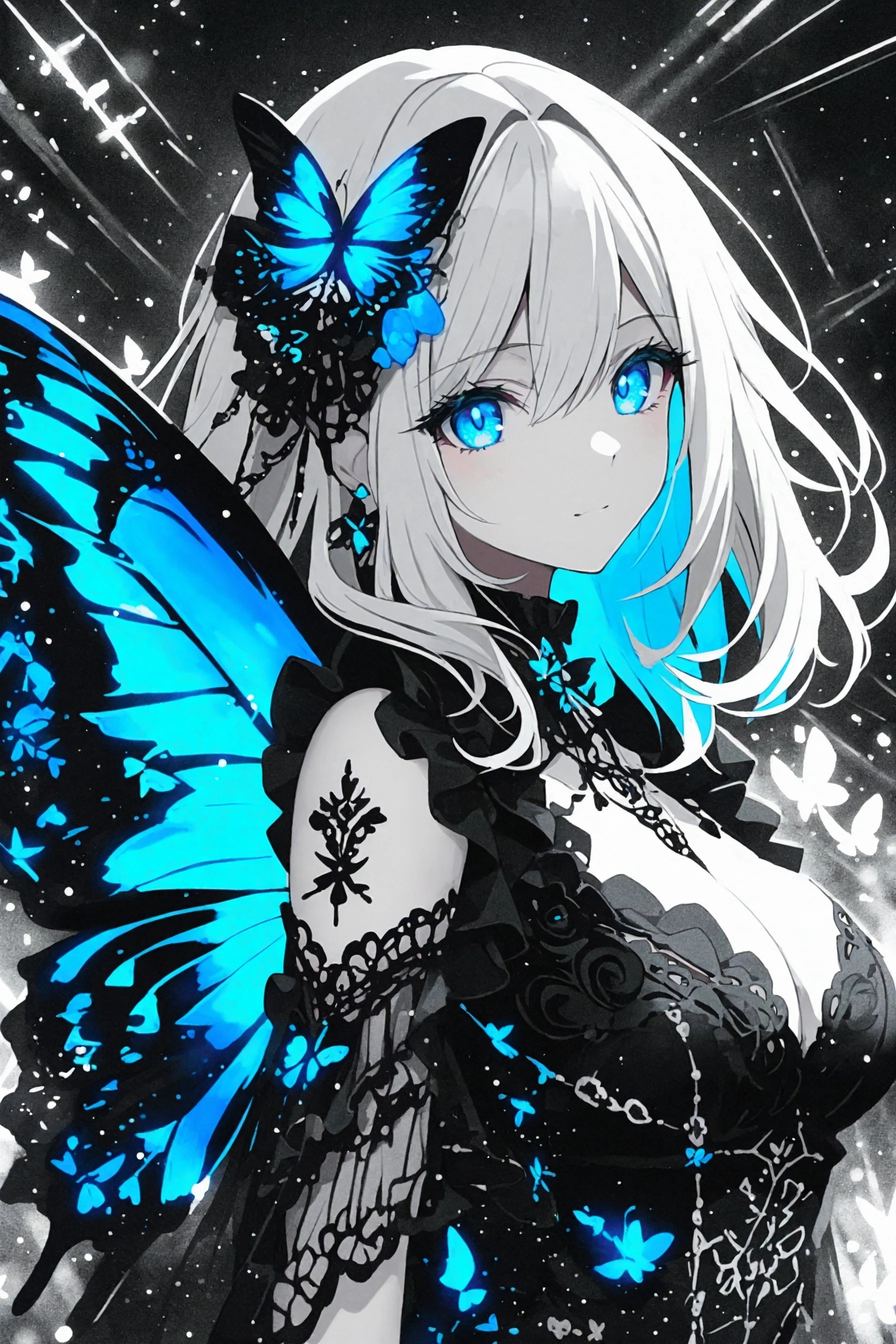 AIイラスト制作｜モノクロ×差し色で“視線を奪う”キャラクターの作り方