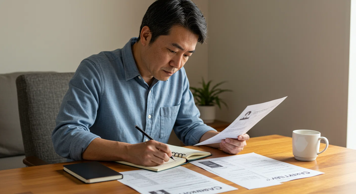 自己分析をしている40代の男性