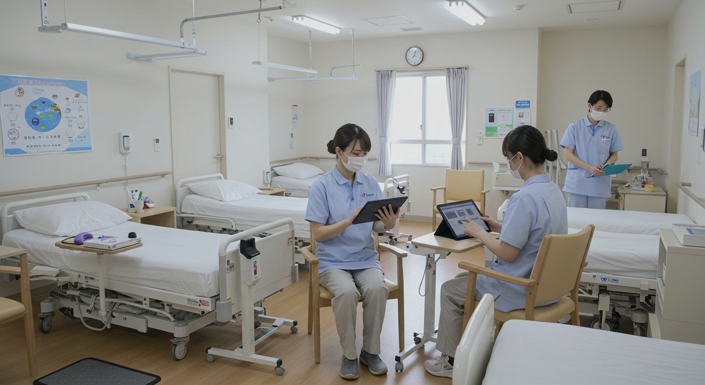 介護施設でのICT活用の様子