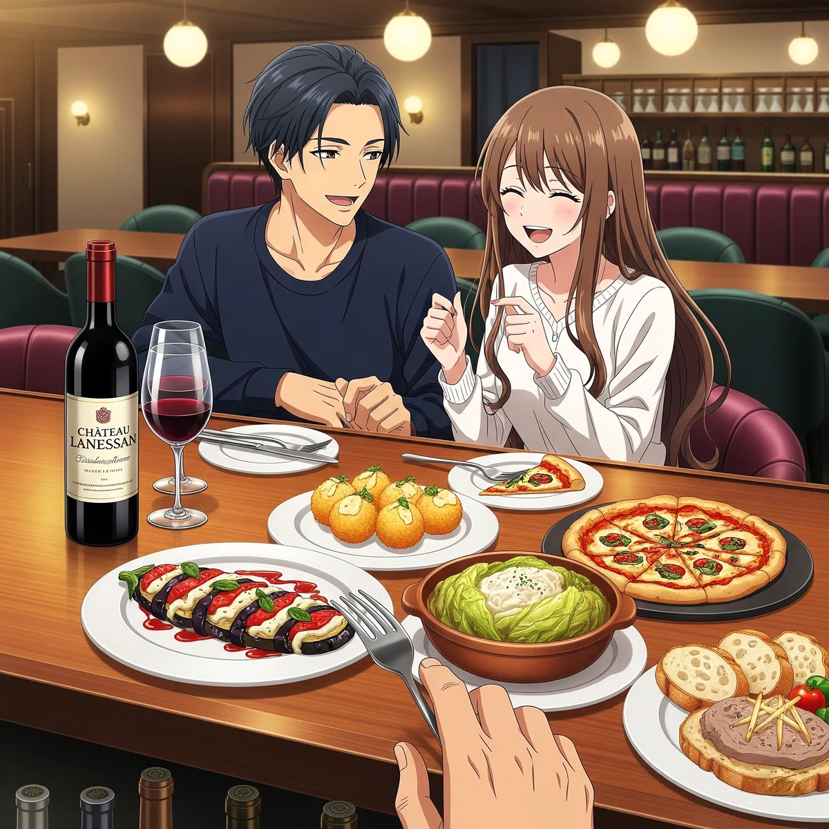 【 #創作大賞感想 】創作大賞2025恋愛小説部門💓中編小説『コントラクター』🍷🗼【書評】世界の終わりで「愛」を叫ぶということ―『PJ』作詞作曲/プロデューサーさんへ🎵夏空のコントラクト(契約)🌻🥂「カウンター越しの、二人のための特等席」 赤坂に実在した温かい記憶の場所「トラットリア・ゲート」を舞台に、物語の最も幸福な瞬間をカウンター越しからの視点で切り取った一枚です。名物料理の数々は、二人のかけがえのない時間を彩る大切な思い出の味そのもの。「大切な場所で、大切な人と過ごす、最高の夜」を凝縮した、希望に満ちたワンシーンです。