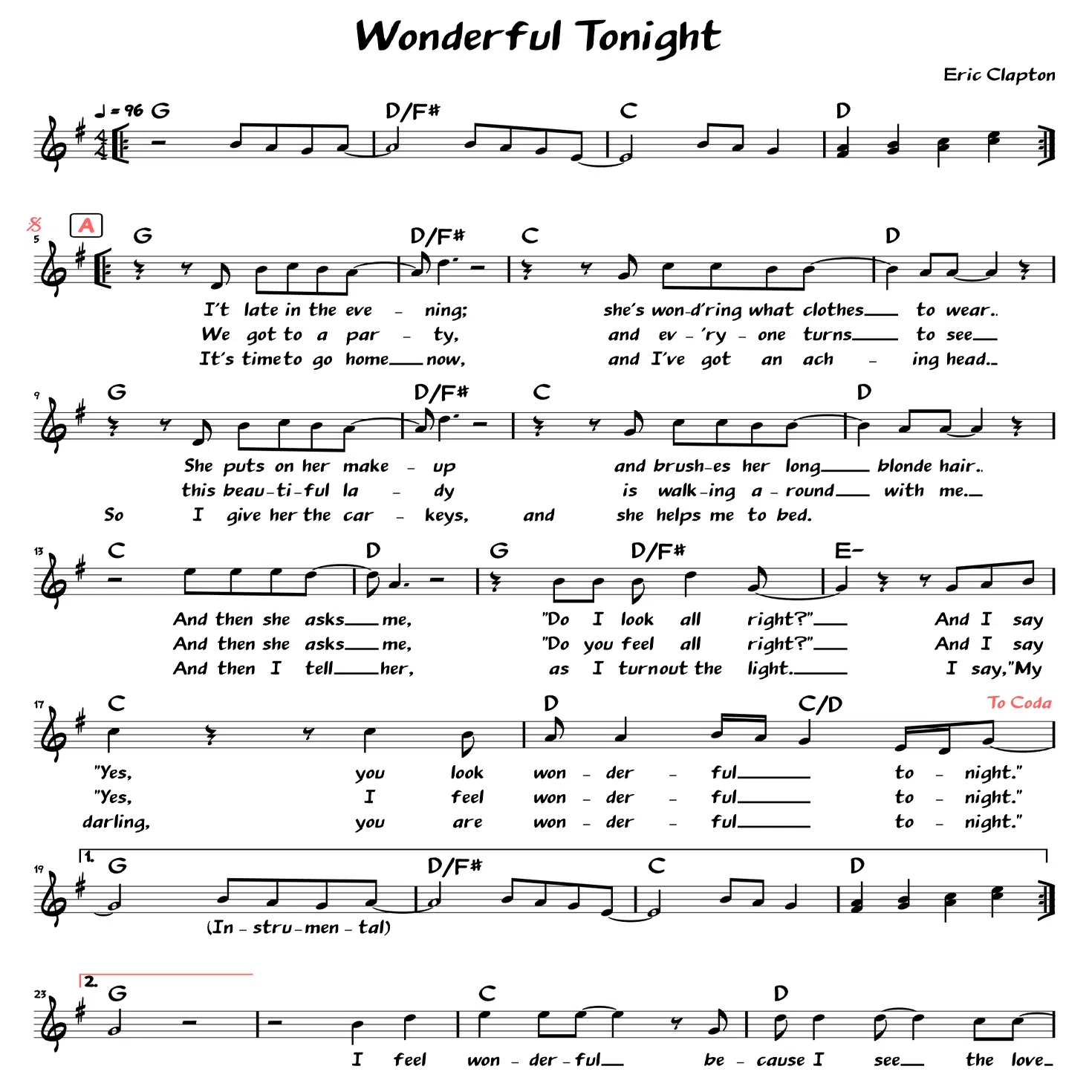 セッション定番曲その234：Wonderful Tonight by Eric Clapton｜Kohji 
