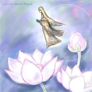 開運絵画　蓮の花　黄金の蓮の花　神の化身　蝶々　白龍様からのメッセージ絵画 開運絵画 蓮の花 黄金の蓮の花 神の化身 蝶々 白龍