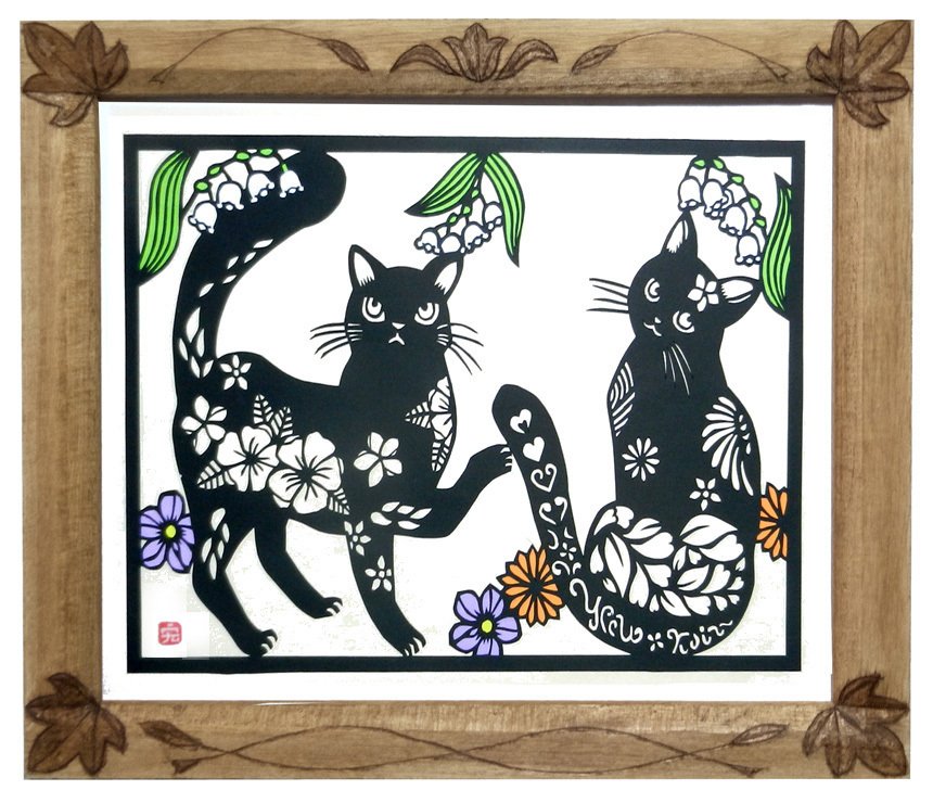 切り絵の一閑張り「強面の猫」 sddefault.jpg