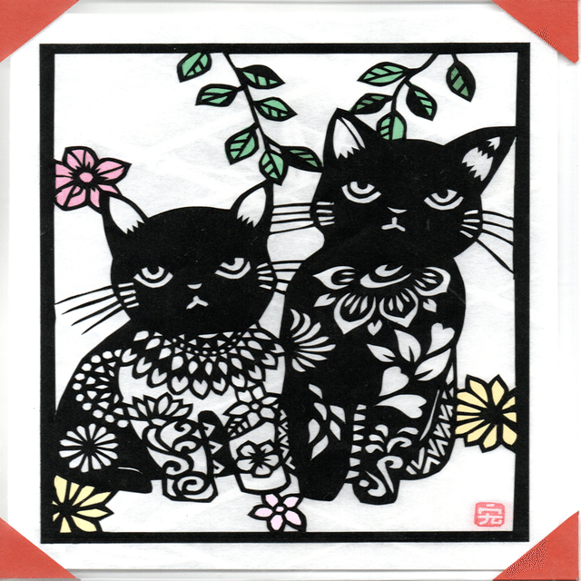 切り絵 ネコ いろいろ｜hiro@moriken