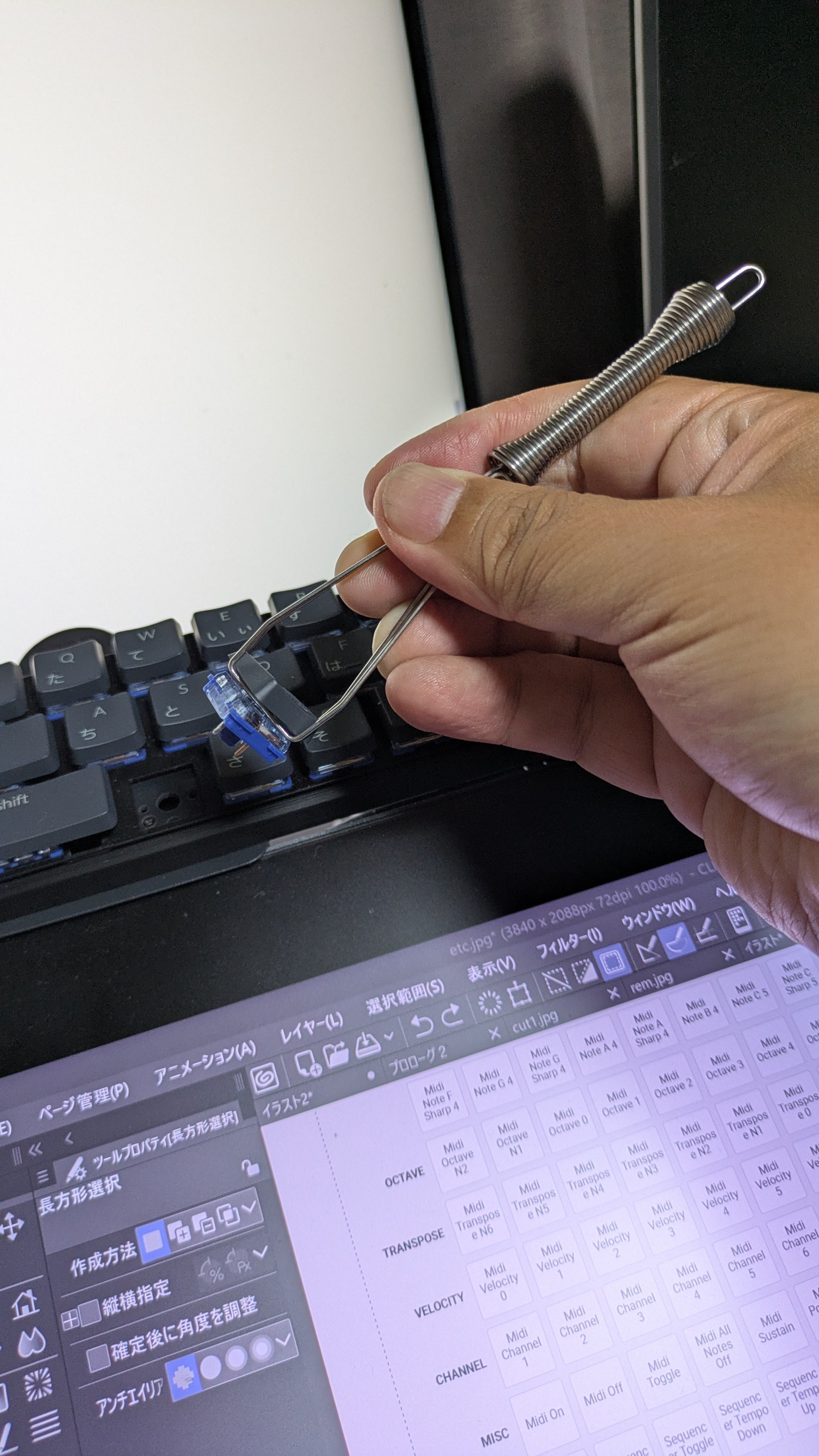 自作キーボード「HOOK49」by九嶋 八/電脳甲板工廠 嵐の試用