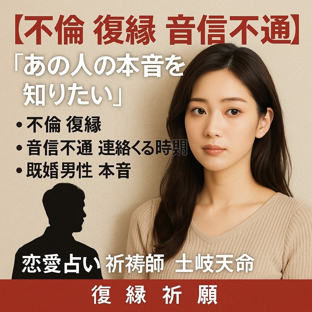 不倫 復縁 音信不通】『あの人の本音を知りたい』恋愛占い 祈祷
