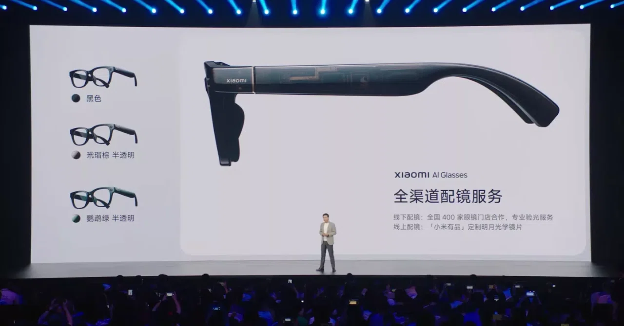 Xiaomi AI Glasses：緑がかったスケルトンボディの未来的魅力 