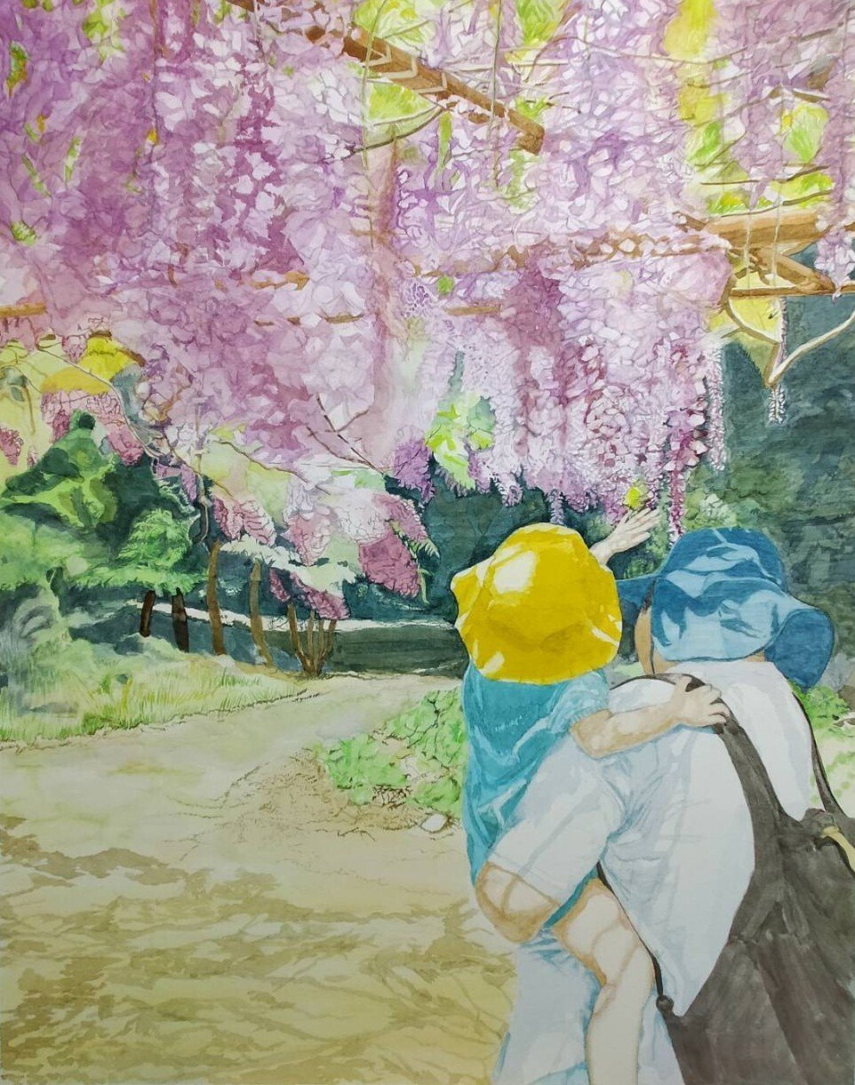 水彩画　絵手紙　絵画　絵　約48点　まとめ Step49】「絆」の水彩画｜瑞島 魁祐（みずしま かいゆう）