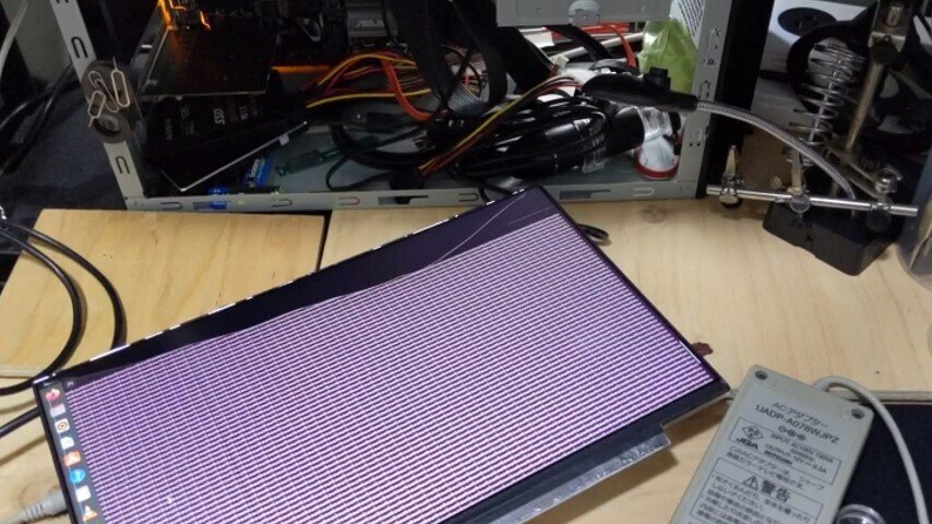 【ジャンク品】自作モニター　WQXGA ジャンク品】自作モニター WQXGA 映らなかった…】画面が割れた液晶