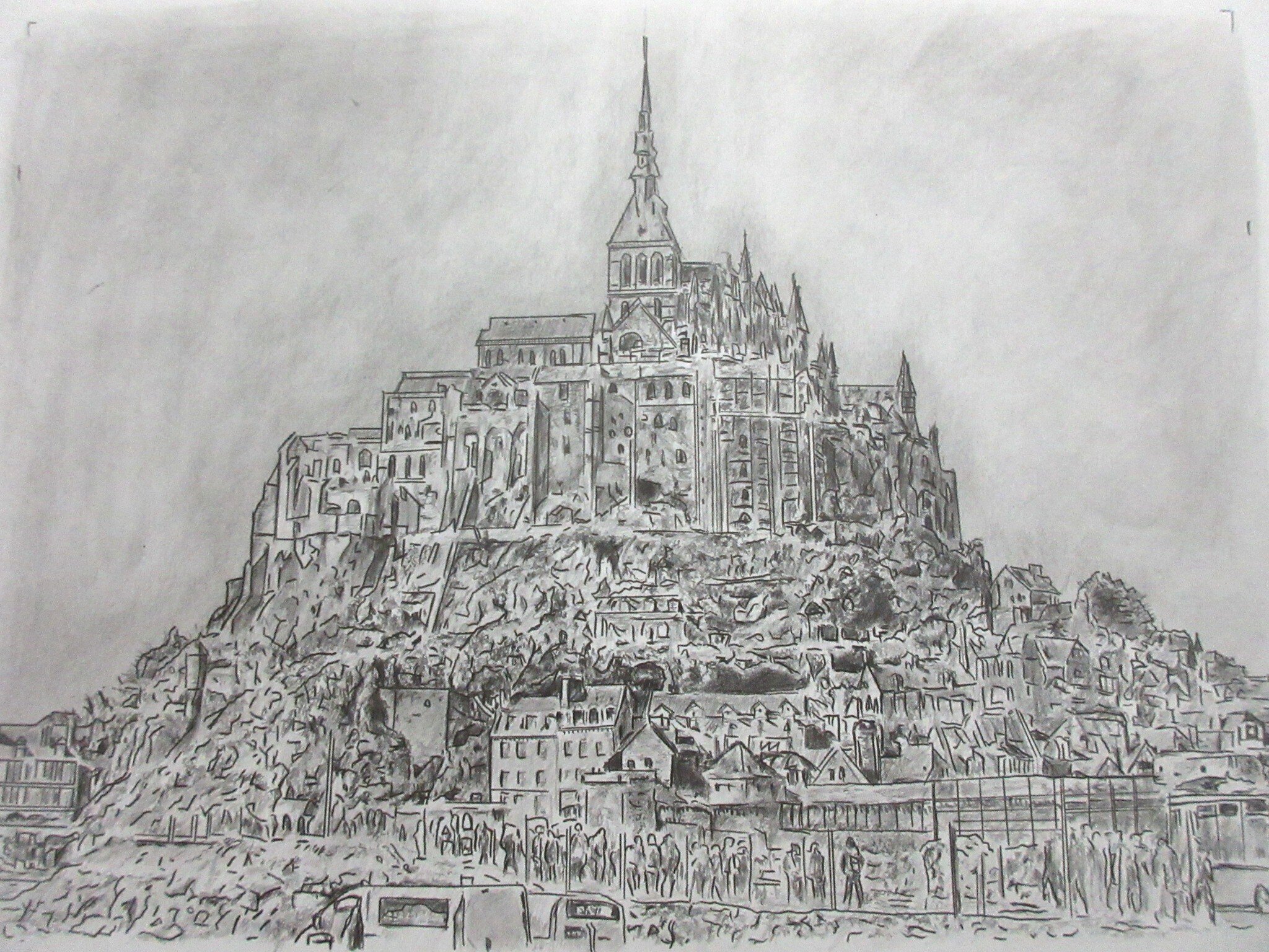 モン・サン・ミッシェル 絵画未完成　原画 鉛筆画「モン・サン・ミッシェル」｜Atelier Non