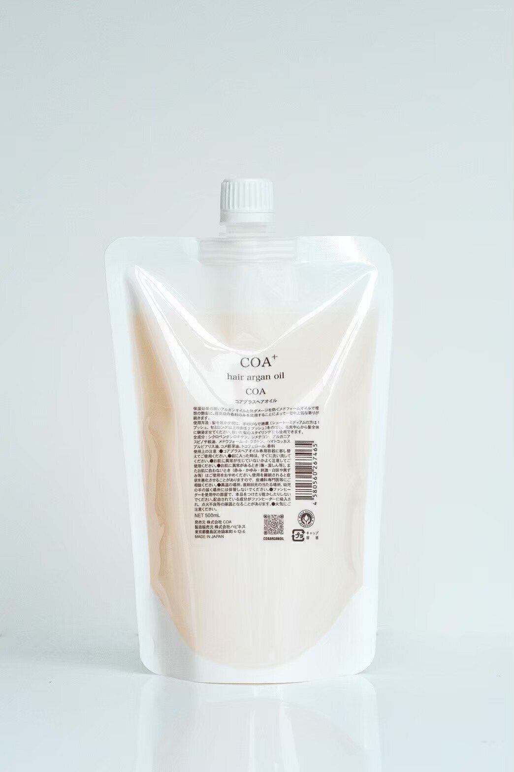 COA+ コア シルクトリートメント 1000ml と、ボトル COA+ コア シルク