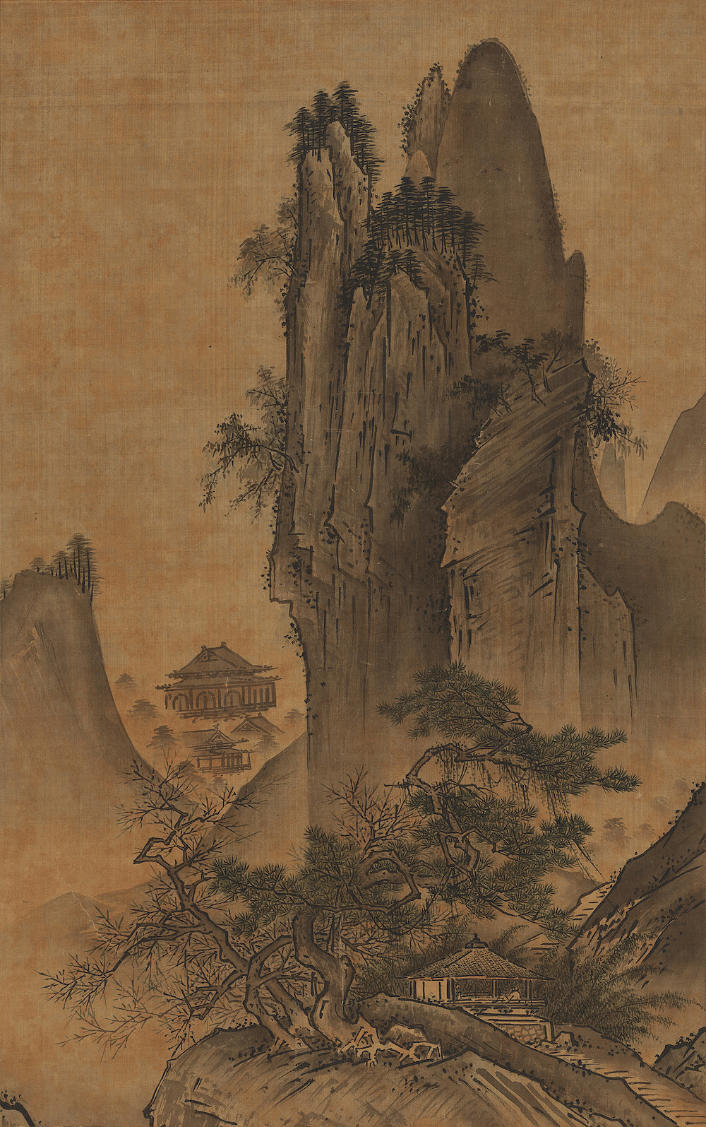 丹青社　雪舟　山水画 松の木 丹青社 雪舟 山水画 松の木 秋冬山水図 - Wikipedia