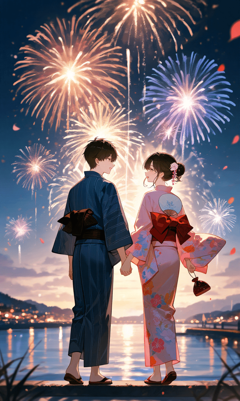 夏の風景。初めてのカップル画像《AI画像生成》PixAI｜Lemon🍋