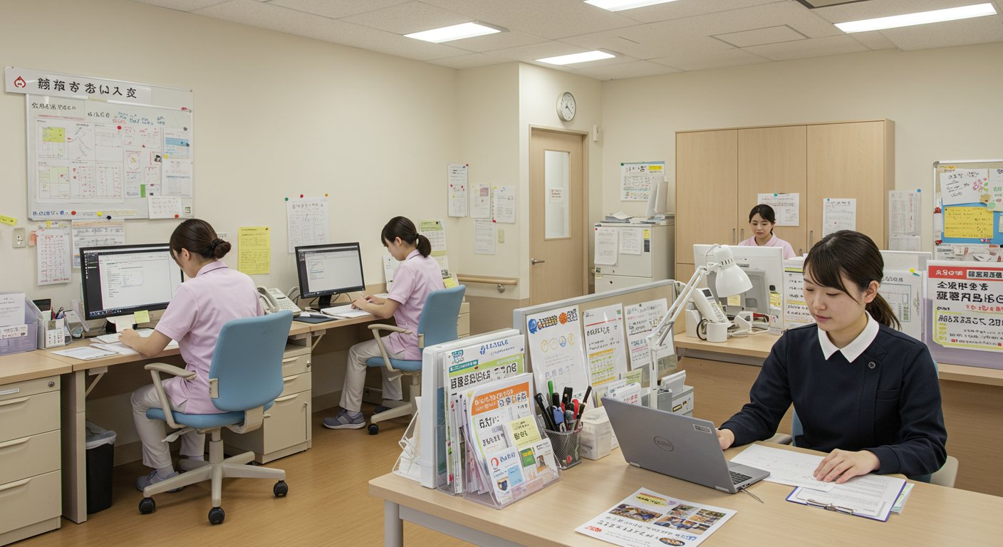 介護施設での採用業務効率化の様子