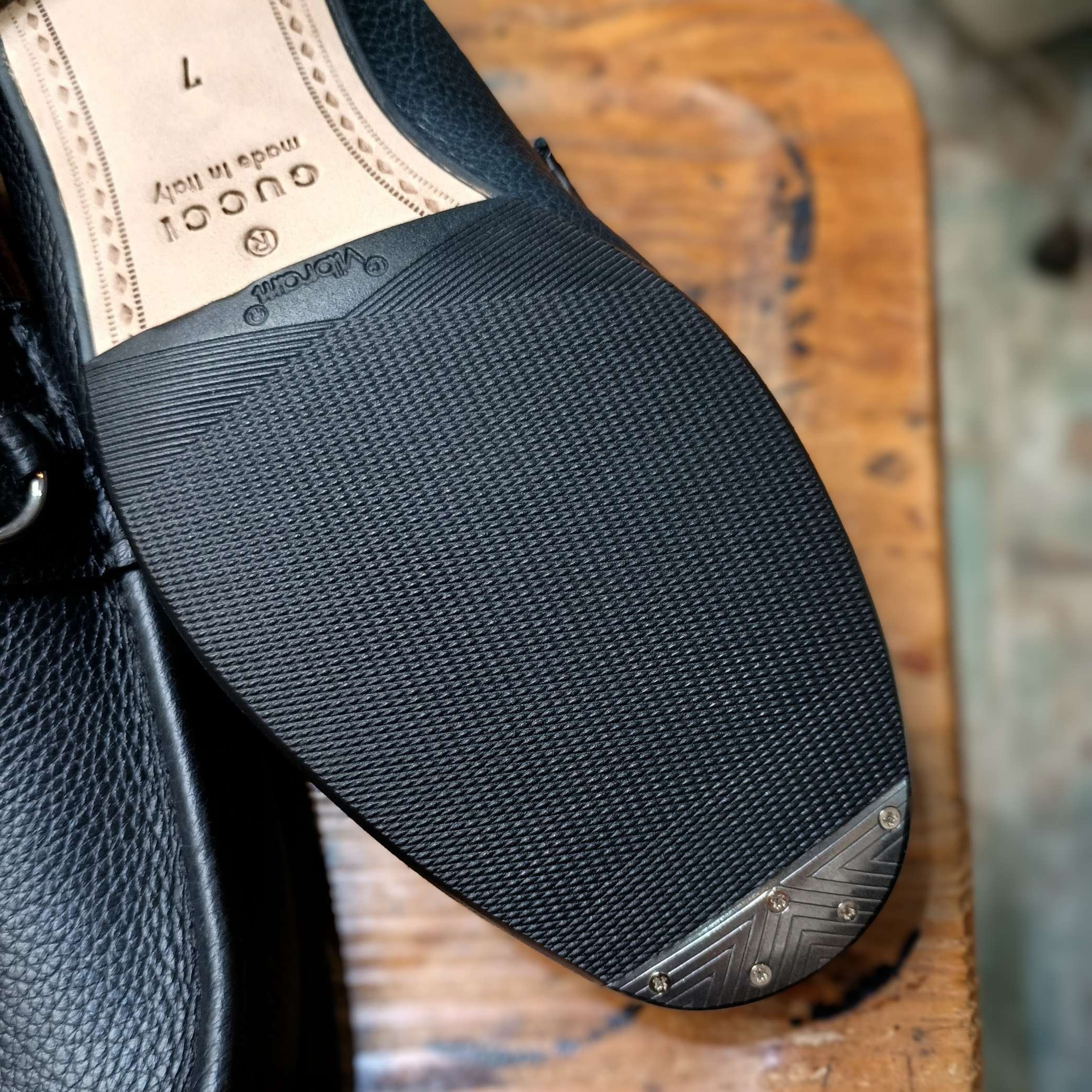 【GUCCI】グッチ ビットローファー イタリア製 Vibramハーフソール Hanakoya事例集 詳細：グッチローファーのハーフソール：GUCCI