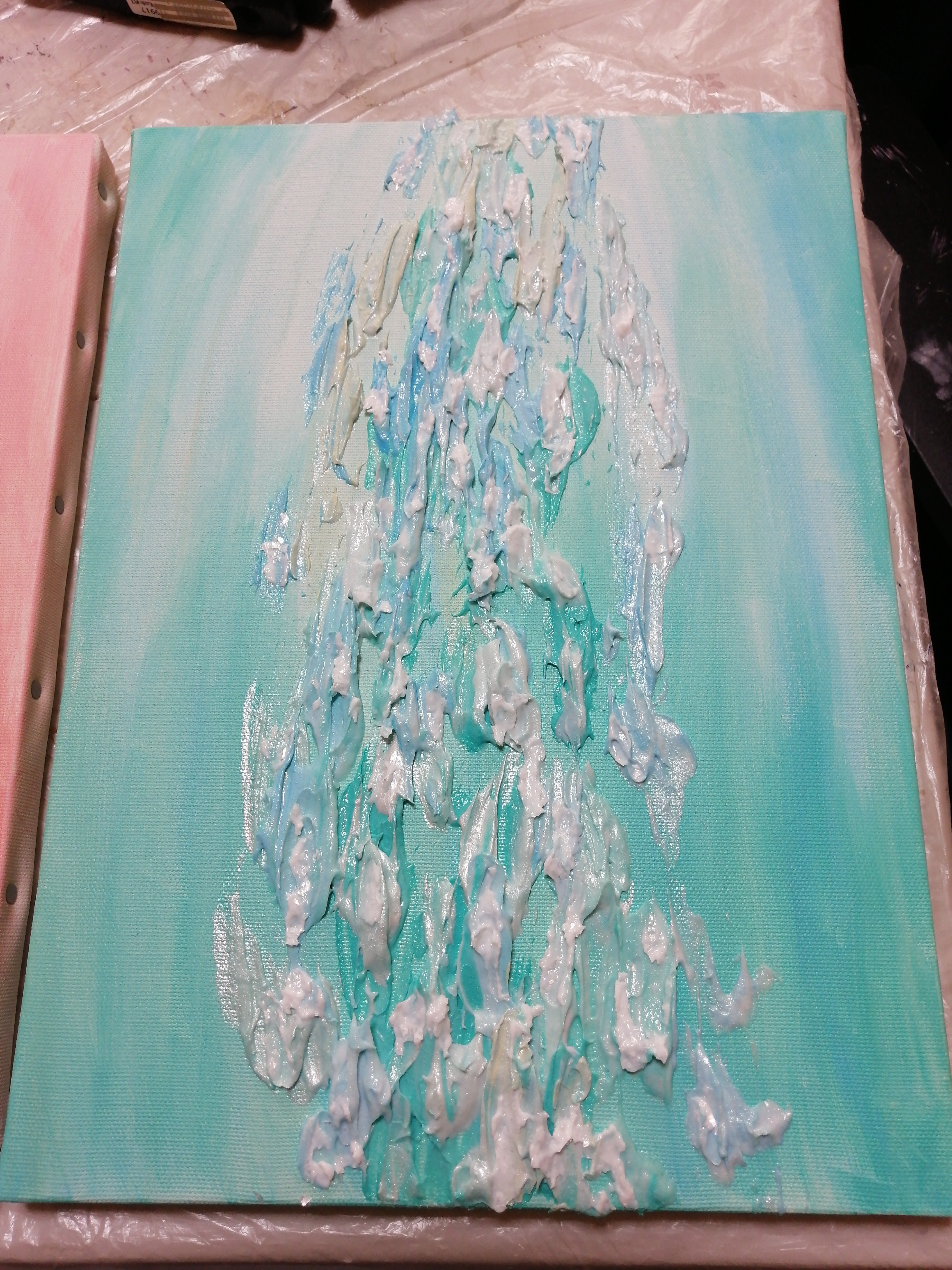 テクスチャーアート『線と線の奥のブルー』 テクスチャーアート『線と線の奥のブルー』