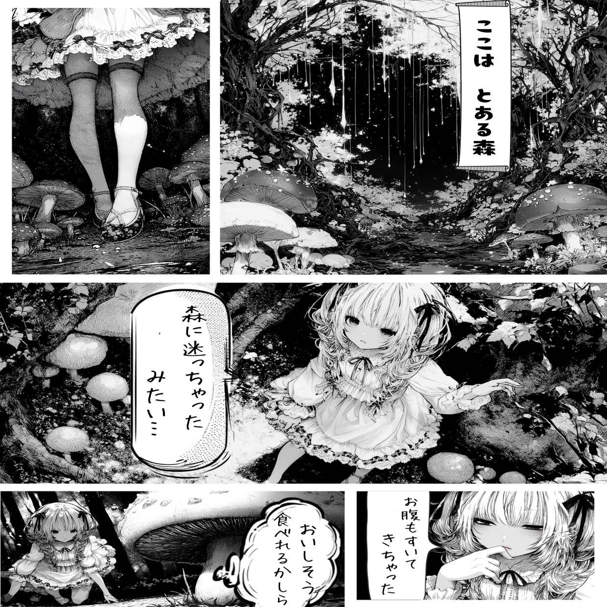 毒キノコの擬人化の話【AIイラスト/マンガ】｜AIぐらし