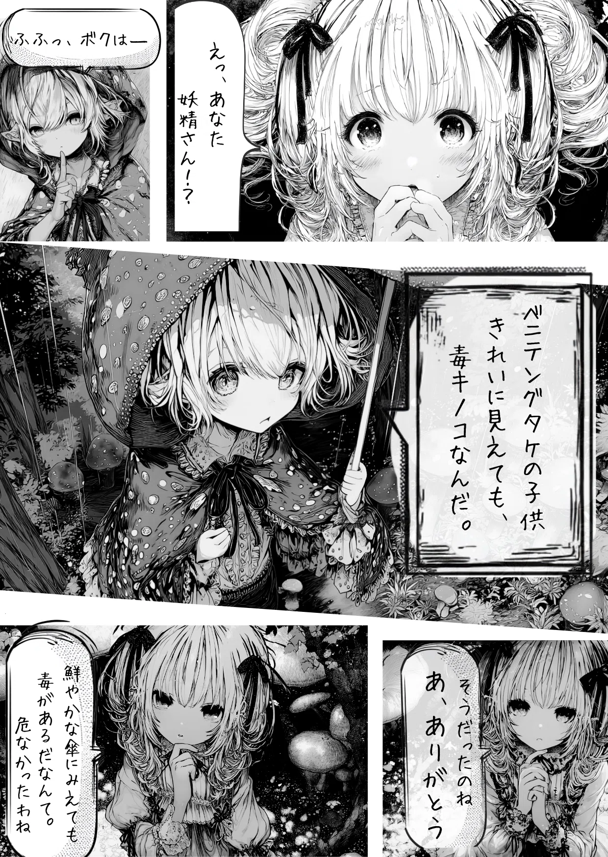 毒キノコの擬人化の話【AIイラスト/マンガ】｜AIぐらし