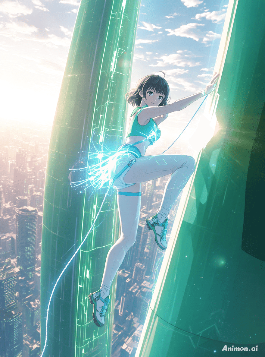 西暦3000年のスポーツクライミング美少女【無料でAI画像】｜crks