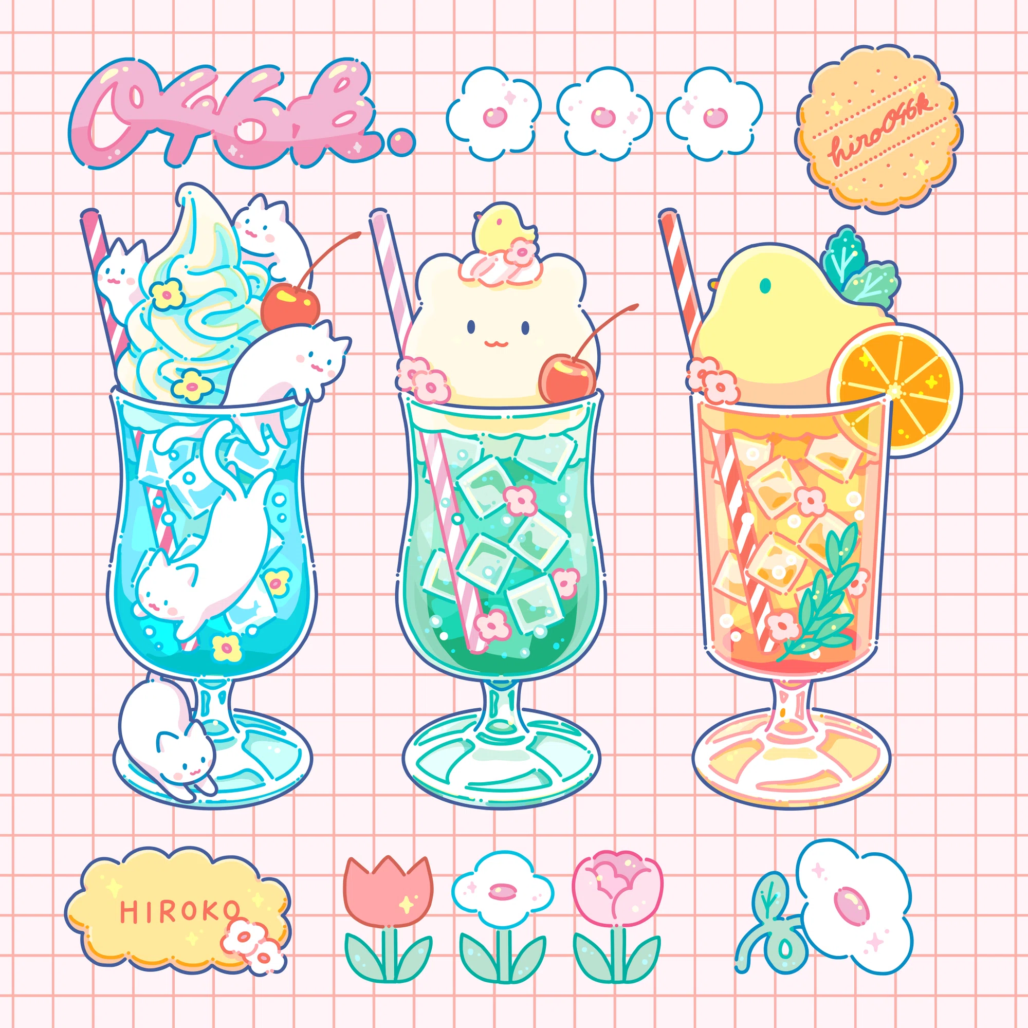 クリームソーダ×3｜Hiroko