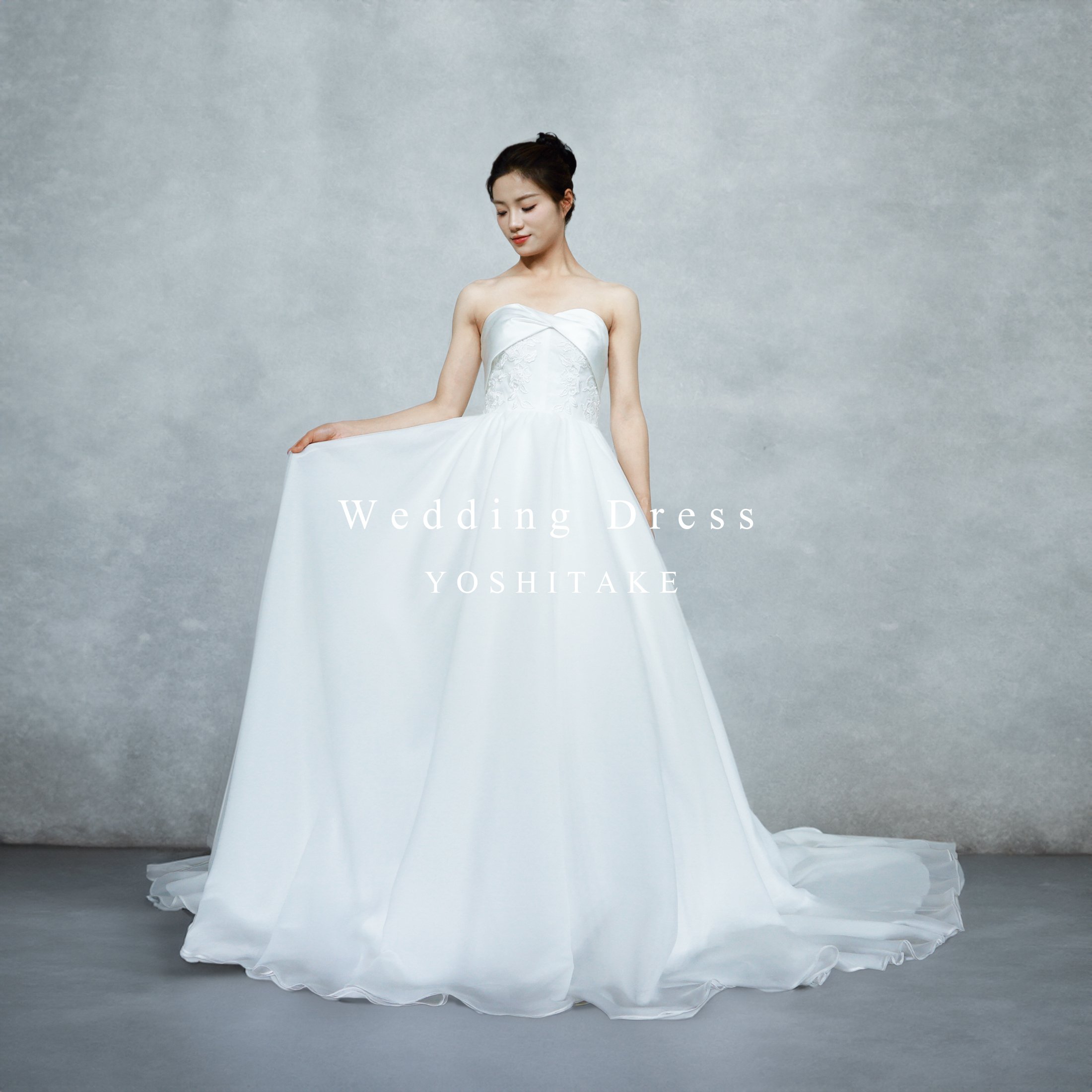 リュクス  ドレス 結婚式 立体 リボン ANGEL R/エンジェルアール】ベア/ 立体フラワー/ ウェディング