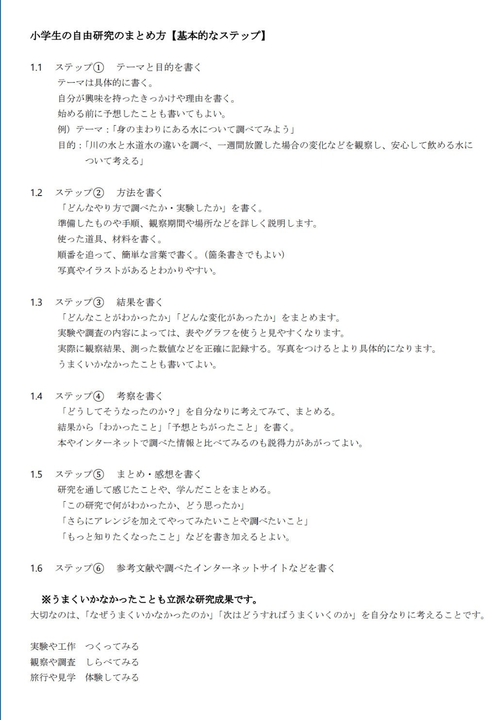 自由研究レポートのまとめ方｜青山睦 AoyamaMutsumi