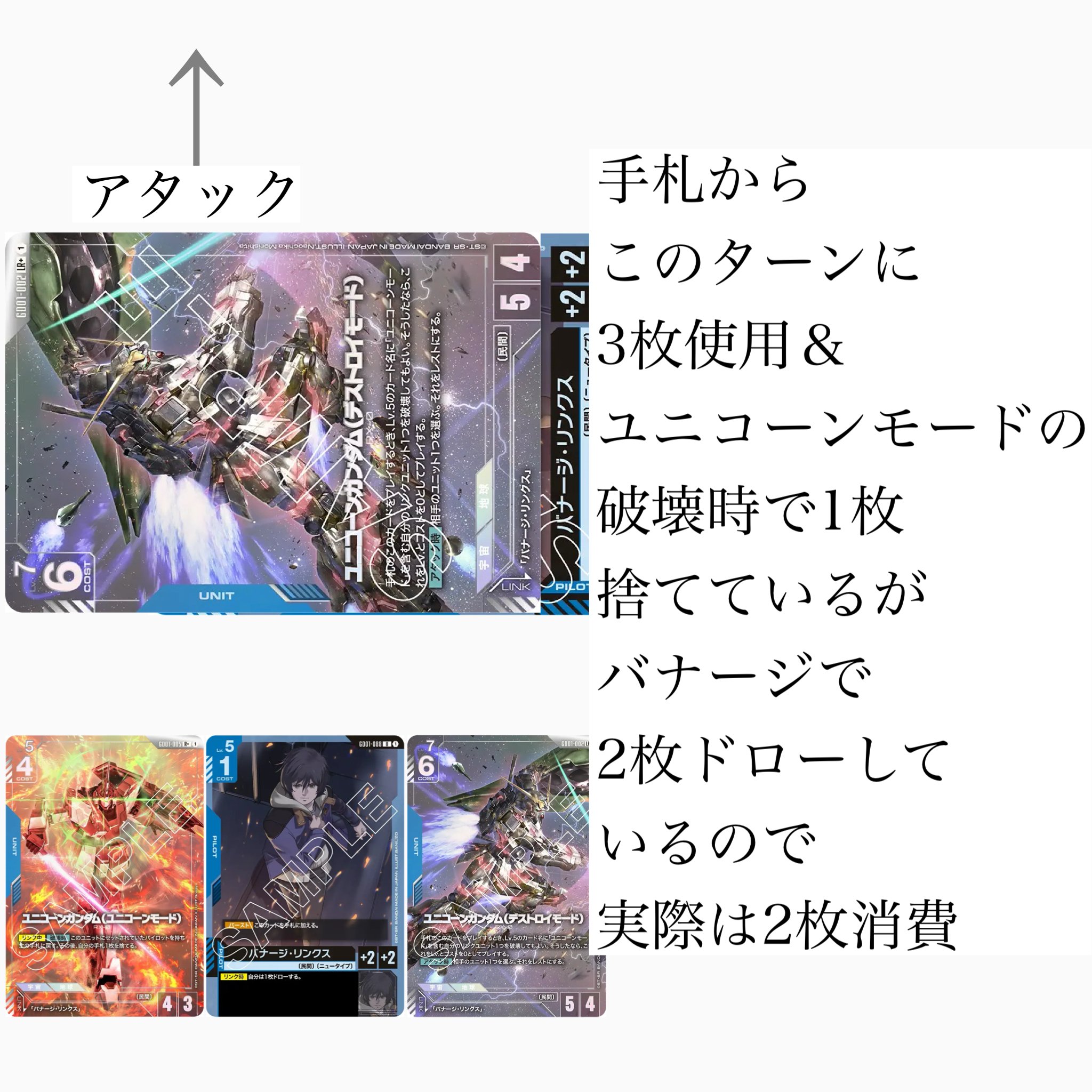 ガンダムユニコーンデッキ 青白ユニコーンデッキ解説記事(Blue-White Unicorn Deck Guide