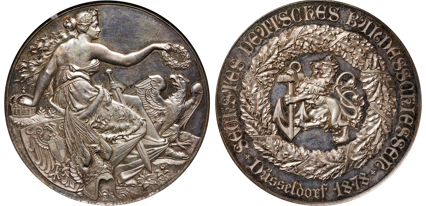 1878年 ドイツ連邦 第6回射撃祭 デュッセルドルフ 銀メダル 1878年 ドイツ連邦 第6回射撃祭 デュッセルドルフ 銀メダル