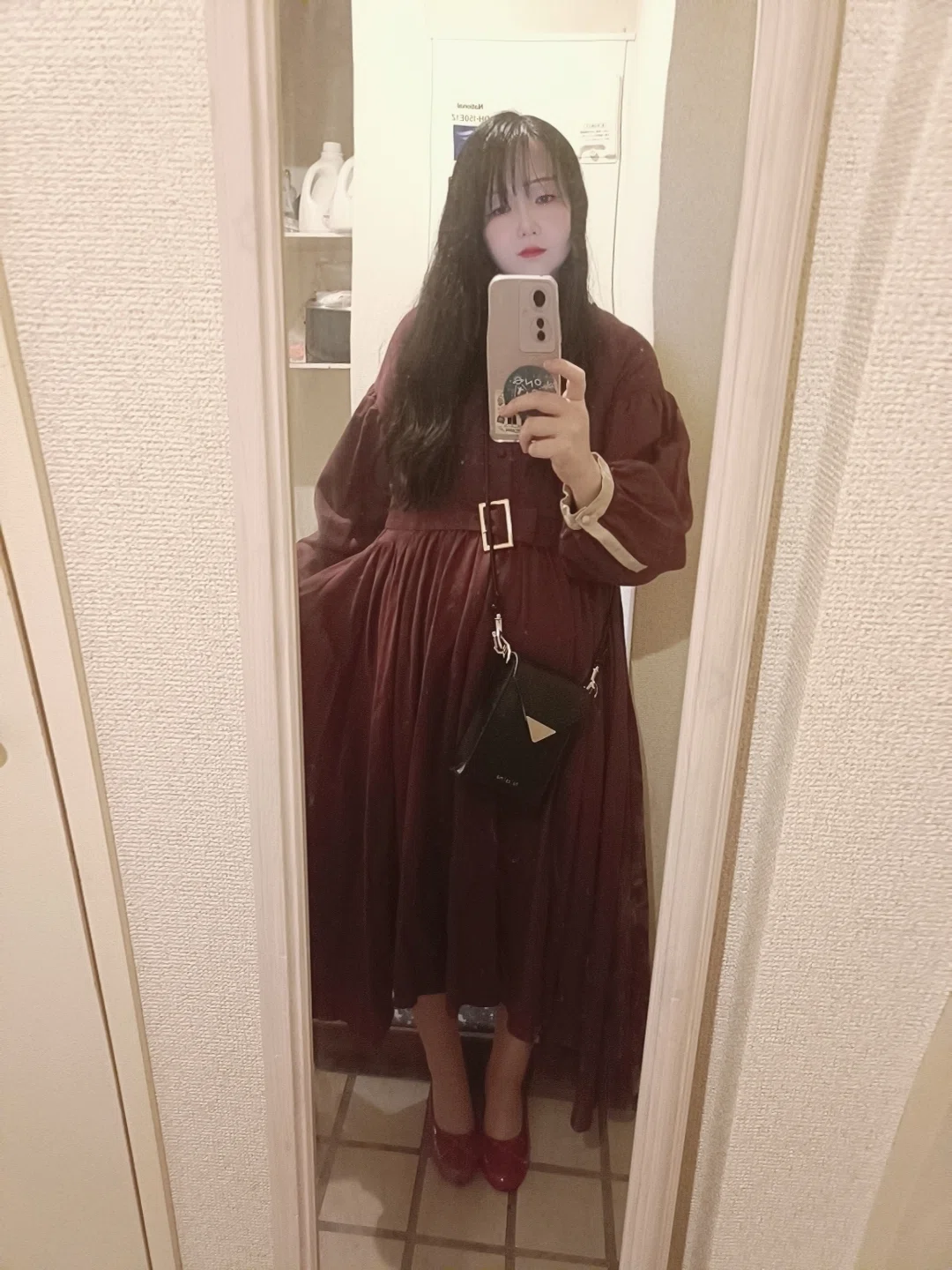 hazama 2019-20AW 経年真価のワンピース ボルドー』を着てみました