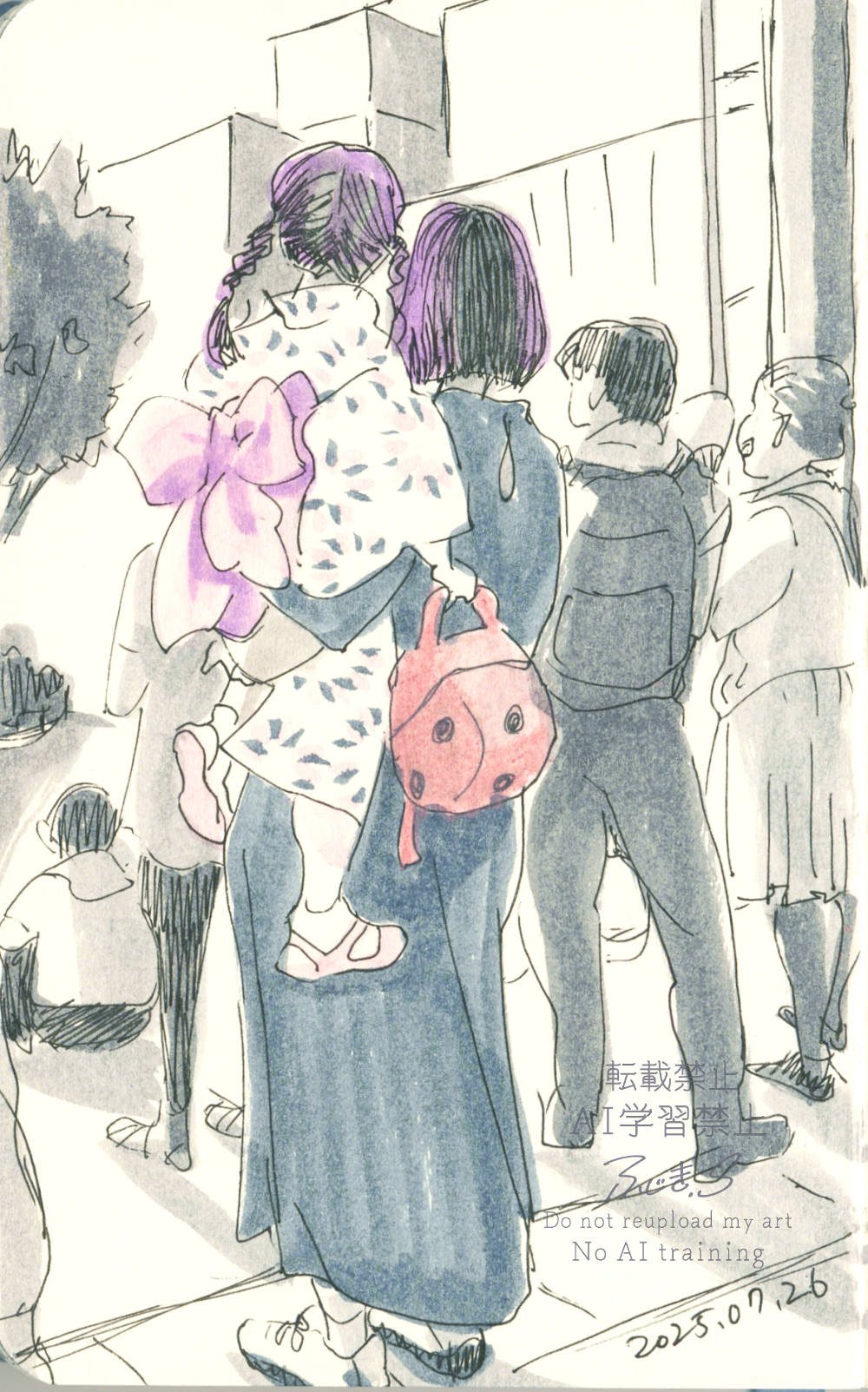 お祭り7月のスケッチ（2025）｜神田川グフ