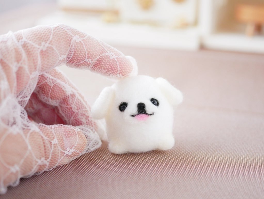 羊毛フェルト 犬 キャバプー MIX犬 羊毛フェルトオーダー作品ミックス