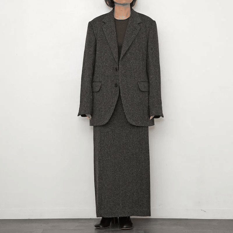 AURALEE ウールアルパカ ツイード ブルゾン ジャケット AURALEE(オーラリー) ALPACA WOOL SILK TWEED ZIP BLOUSON