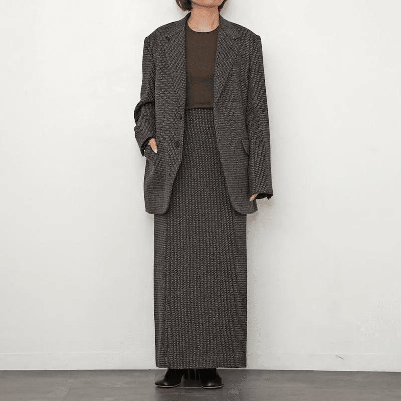 【AURALEE】ウールツイードジャケット AURALEE】唯一無二のツイードALPACA WOOL SILK TWEED OVER