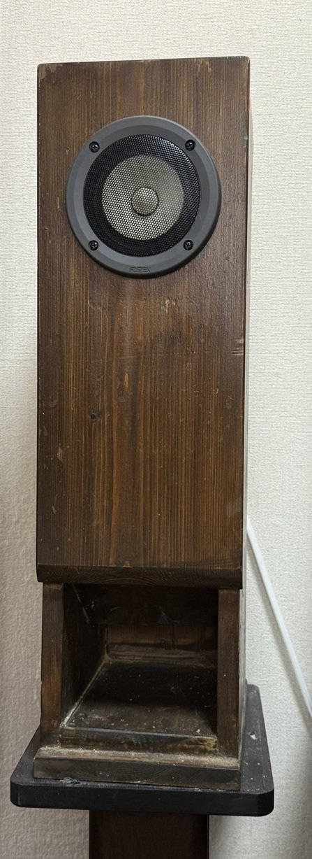 自作　ミニバックロードホーンスピーカー　BTアンプ付き 小型ながら大音量が出せる超ミニ・バックロードホーンD-121の