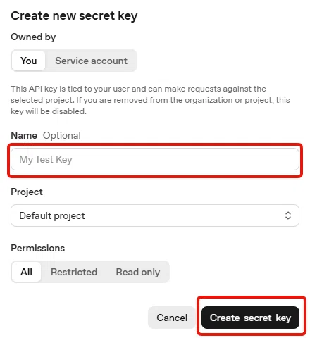 Create secret key