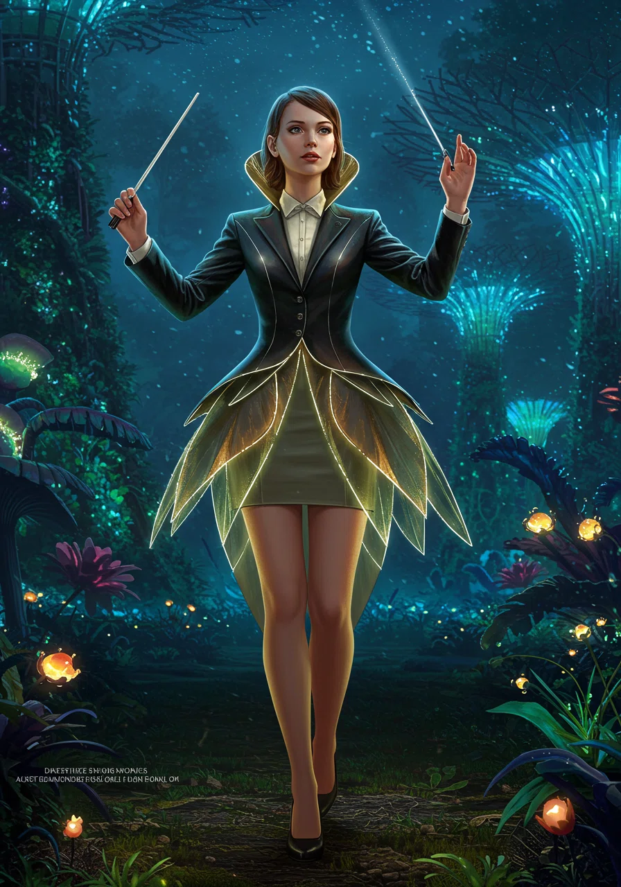 Beautiful Girl Conductor of Nature in the Year 3000 [Free AI Images]｜crks