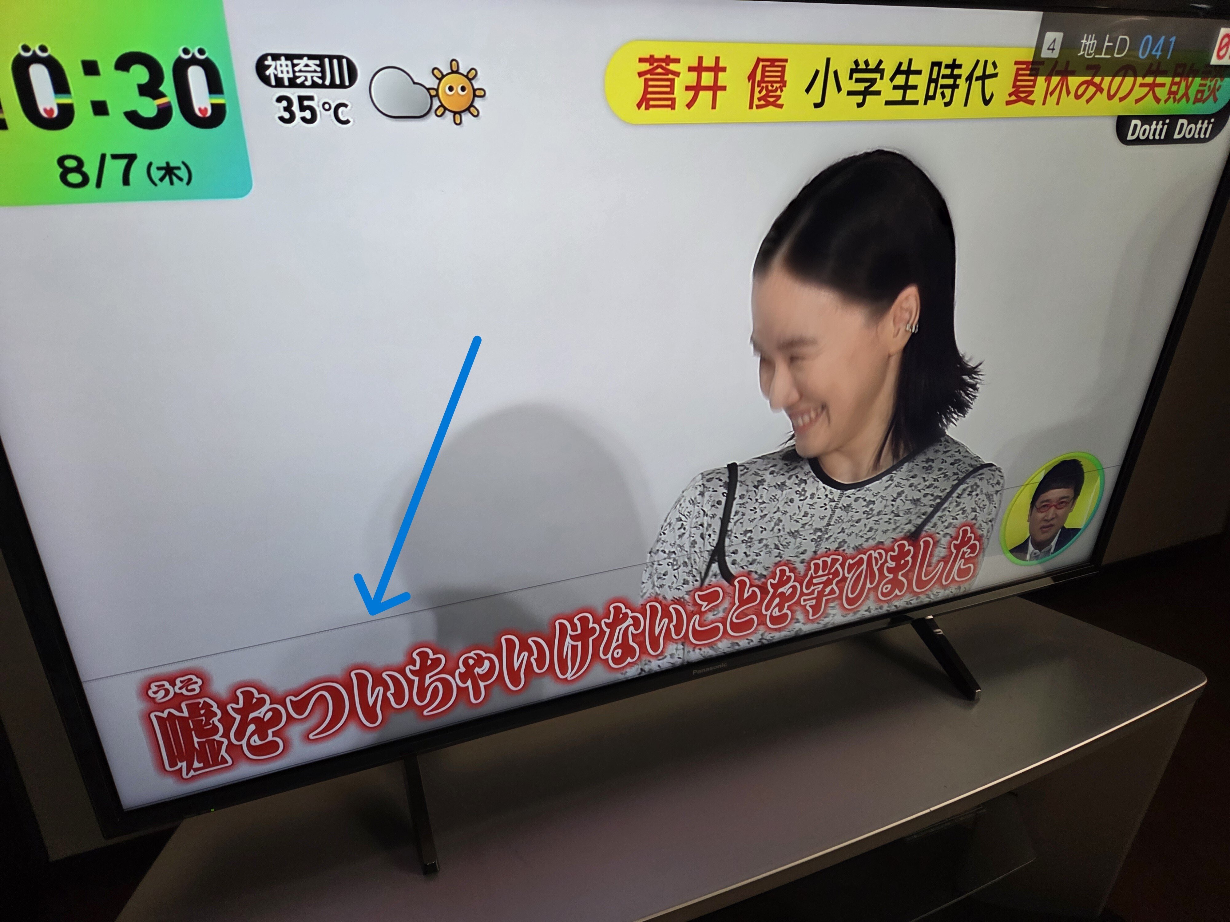 液晶テレビ 大画面 画面に横線あり テレビ画面に白い線が入るようになりました。いろいろ調べて見た