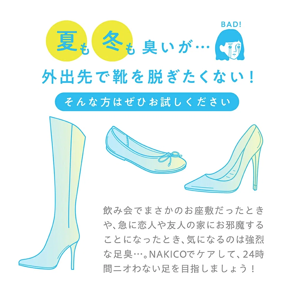 顔汗ならNAKICO 顔汗対策にはNAKICO ナキコ なきこ 汗止める NAKICOどこに売ってる？ 汗止まる 市販品 プチプラ 制汗剤 足臭対策 24時間消臭 夏の足が臭い 臭い足 嫌な足のニオイに