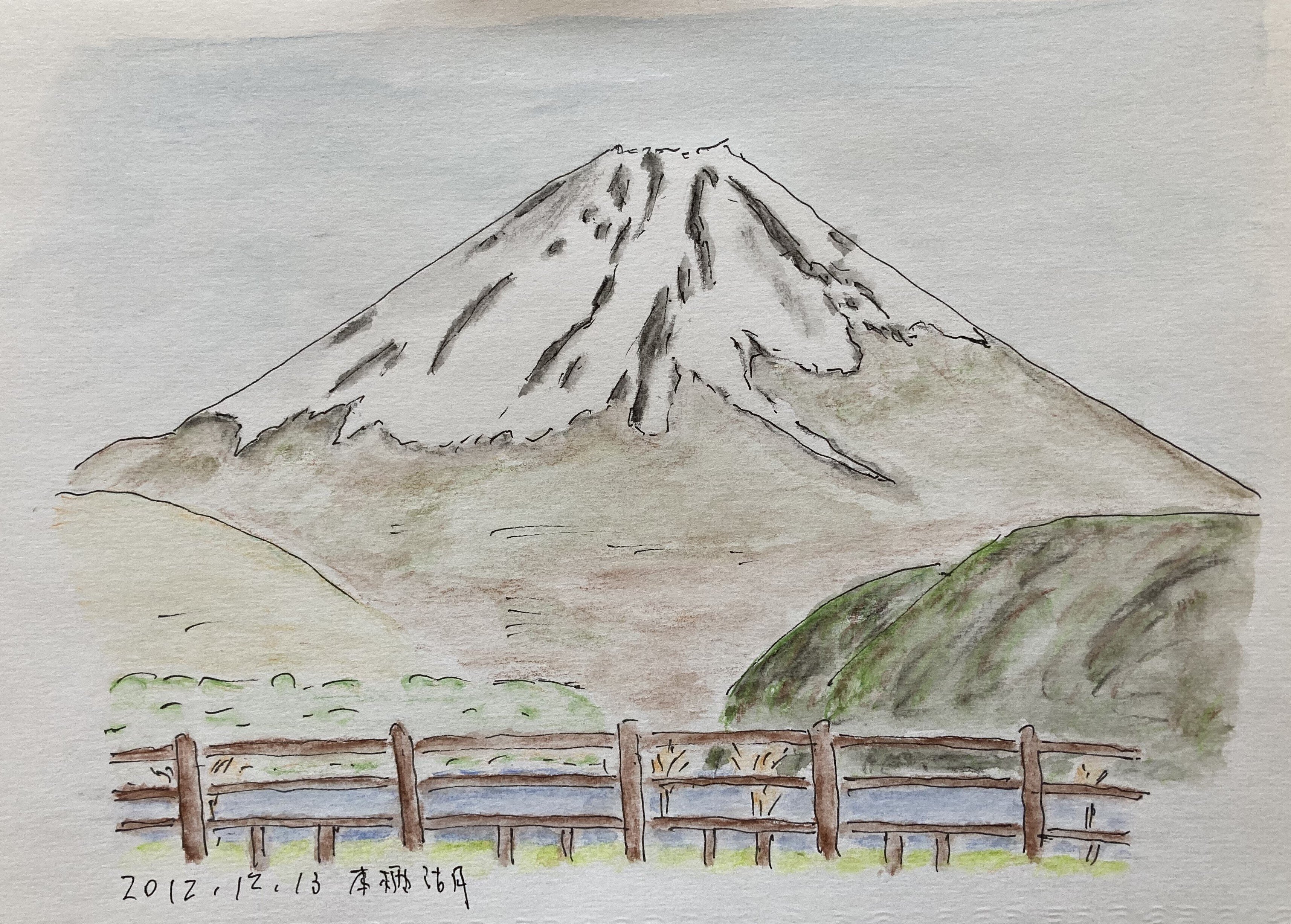 富士山スケッチ⑳】金時山・精進湖・本栖湖｜Mt. Fuji